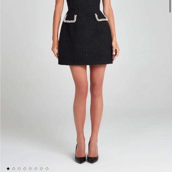 NADINE MERABI Black Tweed Dress with Pearl Details - Picture 2 of 9